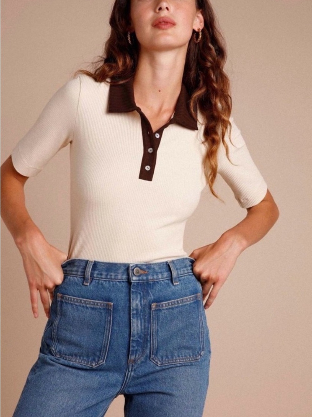 Rouje Divina knit polo top